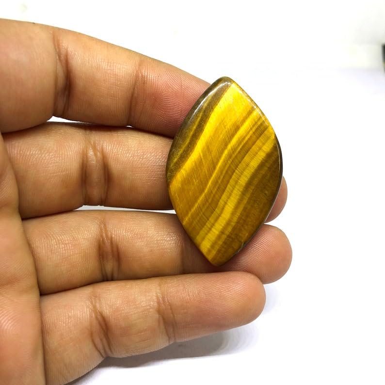 Cabochon œil de tigre naturel marquise 42x26mm pour création de bijoux DIY