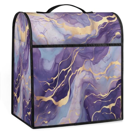 Coffee Maker Cover Abstract Purple Marble Kitchen Appliance Covers Small Appliance Covers Blender Cover Juicer Cover Dust Covers for Kitchen Appliances with Top Handle and Pockets,Washable,C516