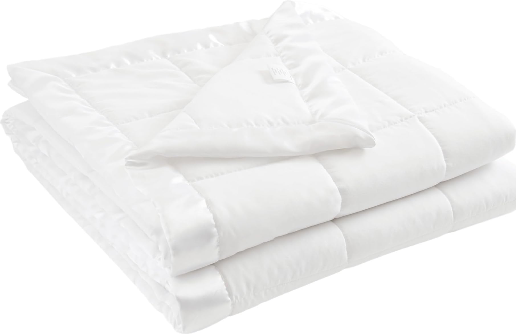 Madison Park Down Alternative Queen Blanket for Bed, Satin Trim, White
