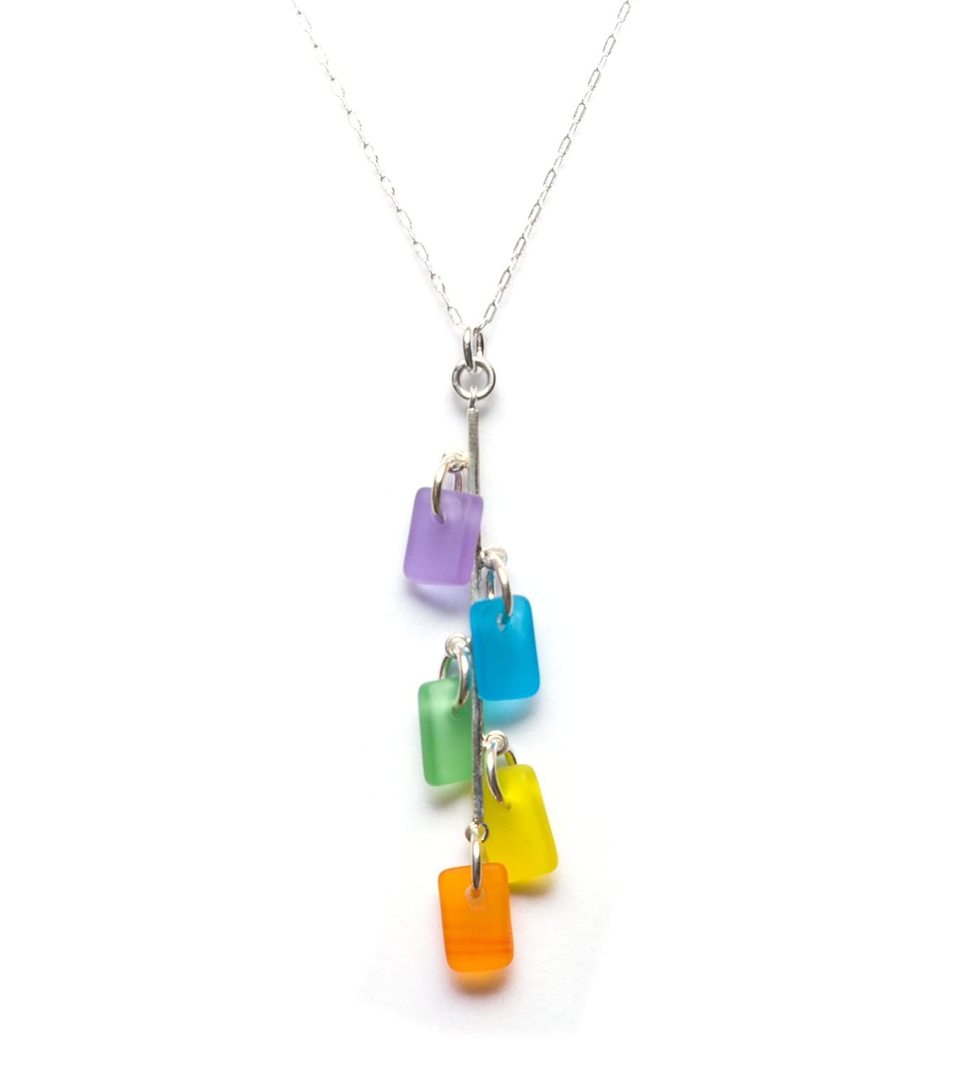 Sea Glass Avalon Pendant (Neon, 20" Cable Chain)
