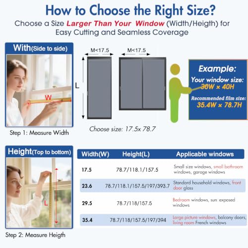 Image of Coavas One Way Privacy Window Film with 3 Tools, Black 17.5 inchx 118.1 inch