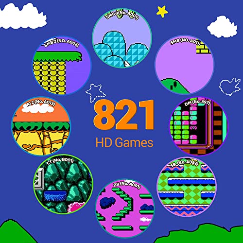Super Retro Game Console HDMI Output Classic Edition with Built in 821 Games,Plug and Play Entertainment System, Mini Classic Game System Preloaded with Old School Console, Gifts for Men/Kids - Thumbnail 2