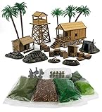 Todo lo que necesitas para crear tu propio campamento militar en la selva con este set en DM, piezas en resina y materiales base de War World Gaming