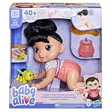 Baby Alive Engatinha e Brinca Katie Kat boneca eletrônica de 27cm em plástico com cabelo preto, brinquedo infantil com + de 40 sons e música, presente para crianças a partir de 3 anos