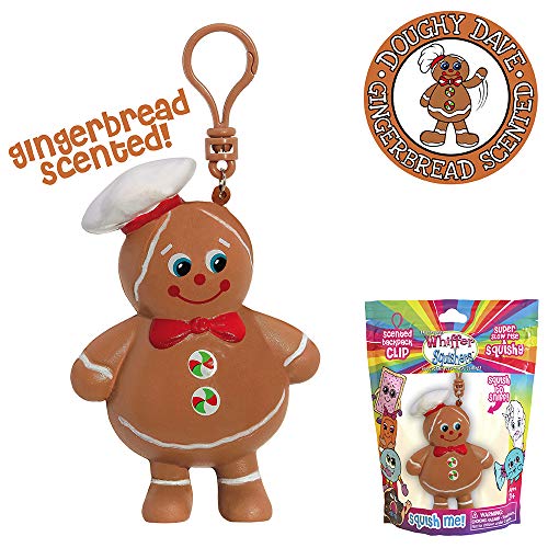 Whiffer Squishers Doughy Dave Slow Rising Squishy Toy Christmas Gingerbread Scented Backpack Clip