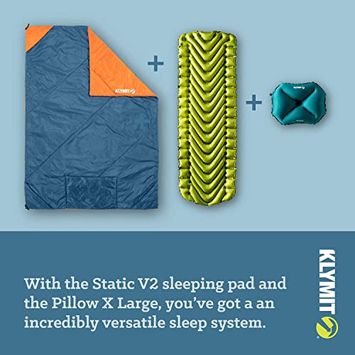 Klymit Versa Packable Camping Blanket And Comforter, Blue/Orange #TOP6
