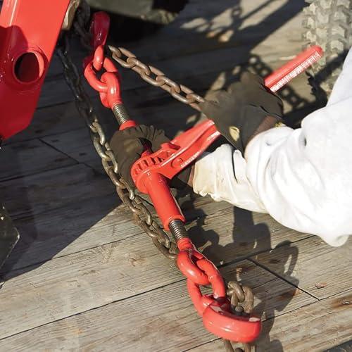 Chain and Binder Set | Binder Chain with Hook Chain Binder,Ratchet Chain Binder, Wire Ratchet Tensioner for Machinery, Agriculture, Transportation