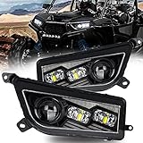AUDEXEN 210W RZR LED Headlight, Upgraded 1000% Bright, High/Low Beam Turn Signals and DRL Compatible with UTV ATV 2014-2018 Polaris General RZR XP Turbo 1000 900s (Black)