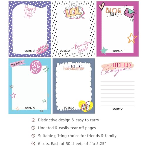 Image of Amazon Brand - Solimo To Do List Notepad, Book, Stationery, 4 inch x 5.25 inch, Writing Pads 50 Tear Off Sheets, Set of 12 Planners
