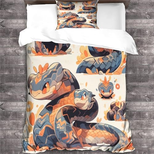 Housse de couette serpent 3D lit simple pour chambre d'enfant - 5