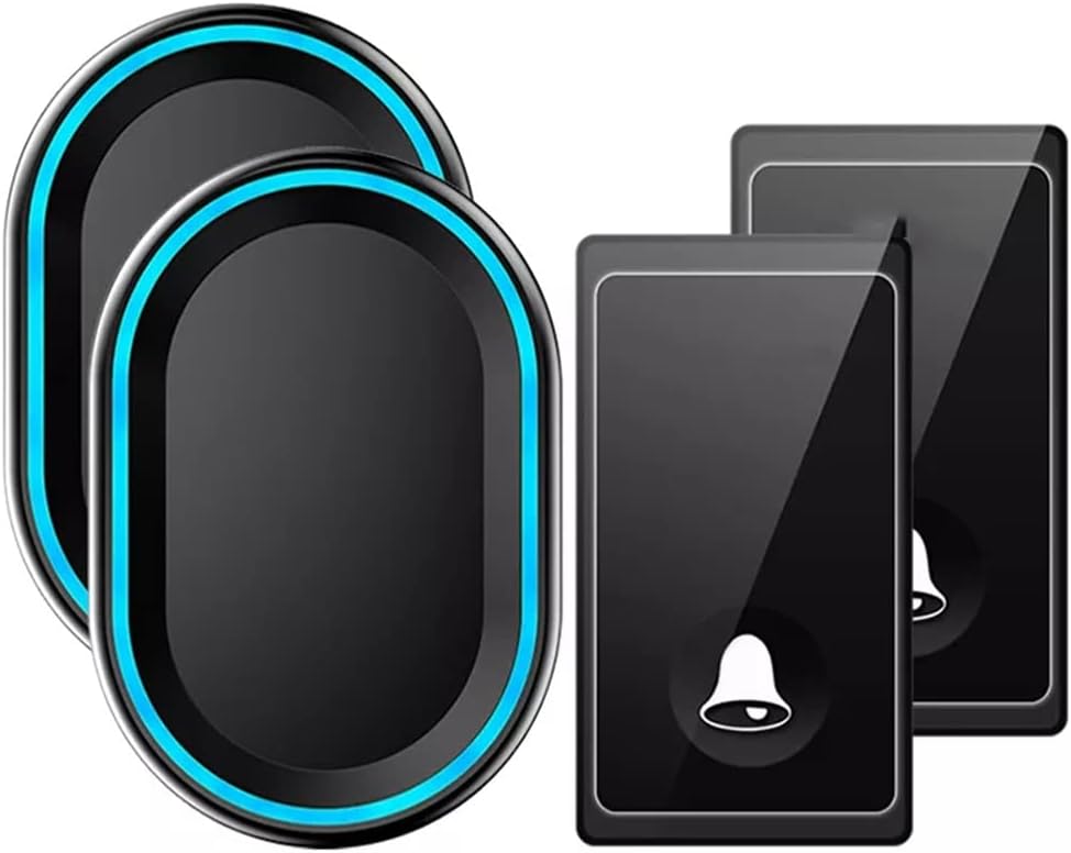 Door Bell 58 Chimes 300M Remote Smart LED Doorbell Battery 1 2 Button 1 2 3 Receiver (Color : D, Size : 1)