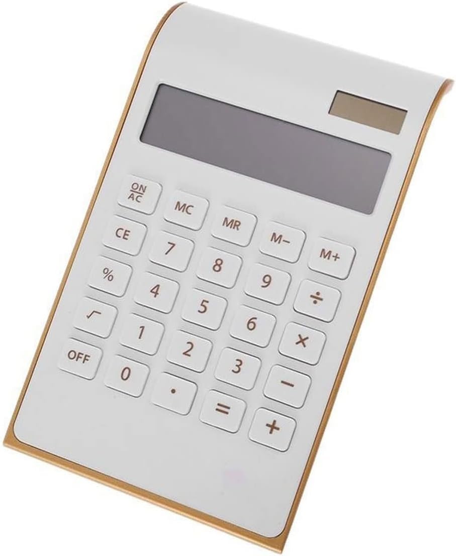 calculadora, Escritorio Ultra Fino Bordes Dorados mostrador básico Suministros de Oficina Juguete matemático