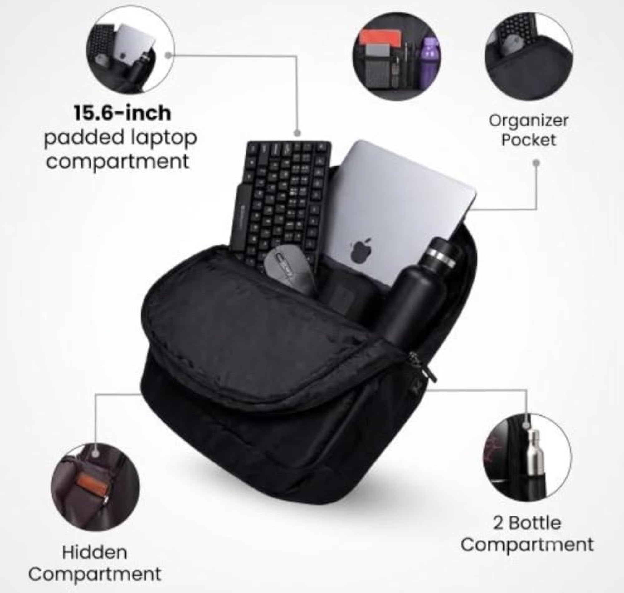 XHACKERX Laptop Backpack with Padded Compartment