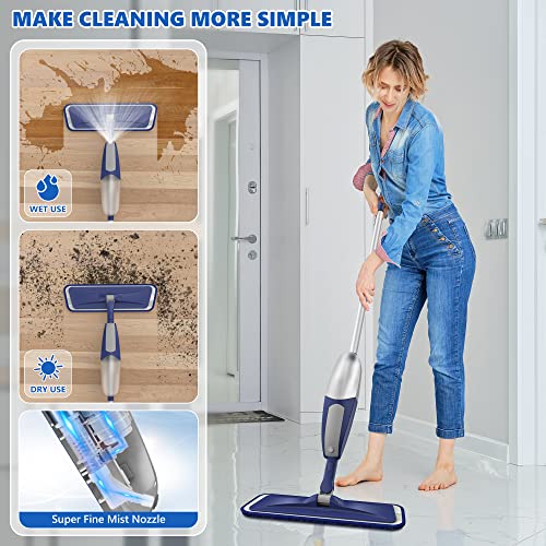 Image of BPAWA Spray Mops for Floor Cleaning: Wet Microfiber Mop for Hardwood Tile
