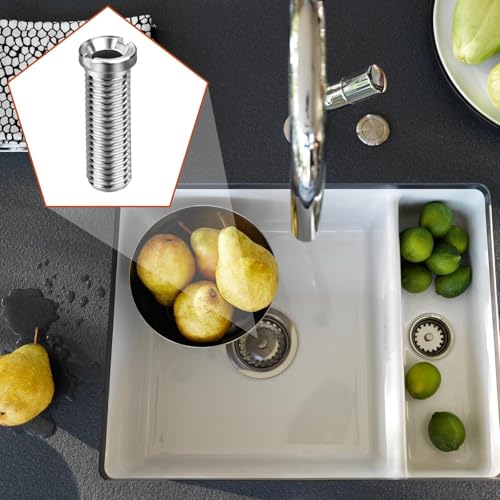 SWTYExt 2 Stück Hohlschraube Spüle 70mm Hohlschraube M12 Abflusssieb Waschbecken Ø 12mm für Ventilabläufe Zubehör für Küchenspülen Siebkorbventil Ablaufventil