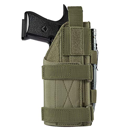 FRTKK Adjustable Pistol Holster for M1911 XD-45acp CZ P-10C Glock 17 19 26 34 M&P 40 Shield 9mm with Under Barrel Attachment