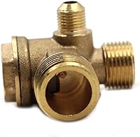 Vista 7 de Válvula de retención de compresor de aire roscado macho de latón de 3 puertos Válvula de compresor de aire derecha de 90 grados Válvula de retención