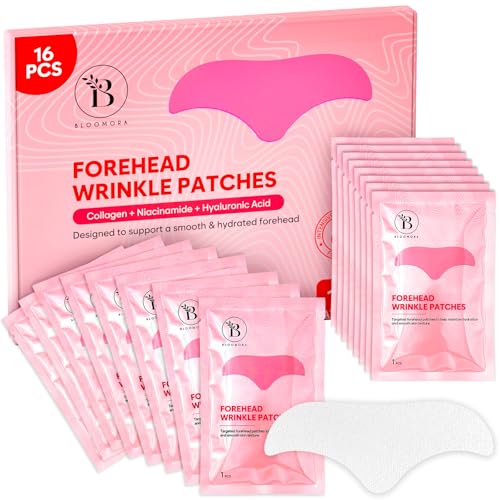 Parches Antiarrugas Nocturnos – Parches para Arrugas Faciales con Péptidos, Ácido Hialurónico y Colágeno – Forehead Wrinkle Patches de Hidrogel para Hombre y Mujer (16 Unidades)