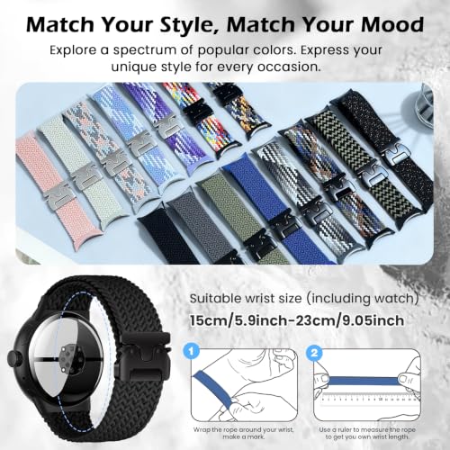 Image of Yeahxing Nylon Band Compatible with Pixel Watch 4 /3 /2 /1 41mm 45mm - Braided