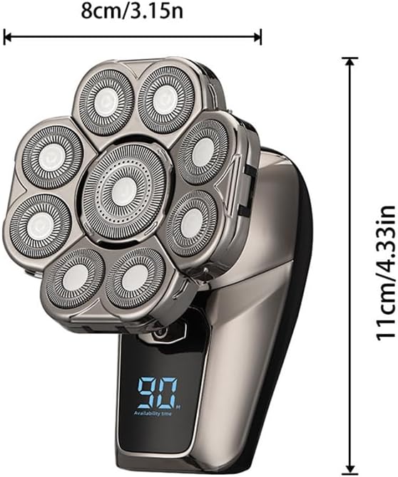 Miniatura 4 de I-clean - Afeitadoras de cabeza 9D para hombres calvos, maquinilla de afeitar eléctrica 6 en 1, impermeable, húmedaseca, recargable inalámbrica,