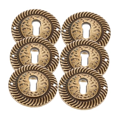 Angoily 6 Pezzi Copri-serratura Ovali in Di Decorativi Per Cassettiere Placca Copri-serratura Retro Per Mobili Protezione Per Serratura Design Vintage