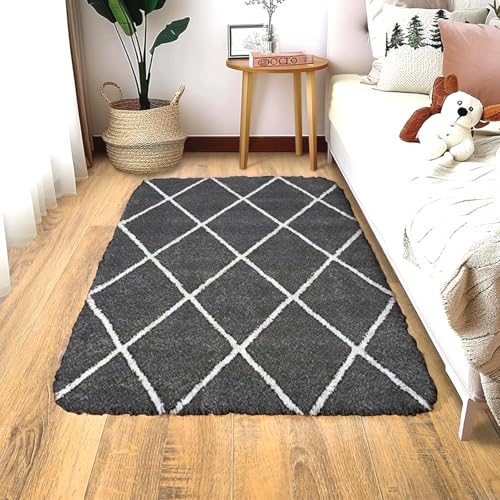 Image of 3x5 feet Soft Area Rug for Living Room and Bedroom, Modern Indoor Floor Carpet with Non-Slip Backing, Comfortable Decorative Home Decor Rug, Easy Clean & Durable- (Grey B, Rectangular)
