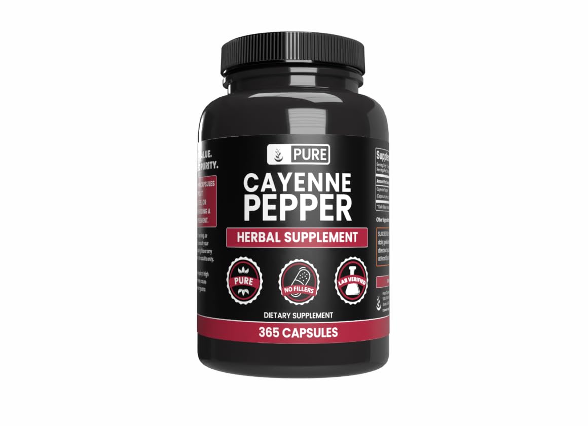 PURE ORIGINAL INGREDIENTS Cayenne Pepper (365 Capsules) No Magnesium Or Rice Fillers, Pure, Lab Verified