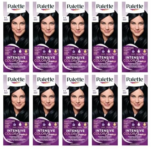Coloration cheveux Palette 1-1 Sapphire Black contre les racines et cheveux blancs