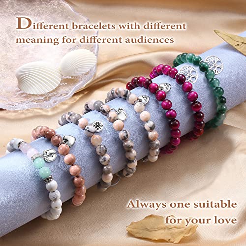 Stocking Stuffers for Teens, Christmas Gifts for Mom from Daughter Beaded Bracelets for Women Teen Girl Gifts Adjustable Charm Link Bead Birthday Graduation Gift for Her Girlfriend Sister