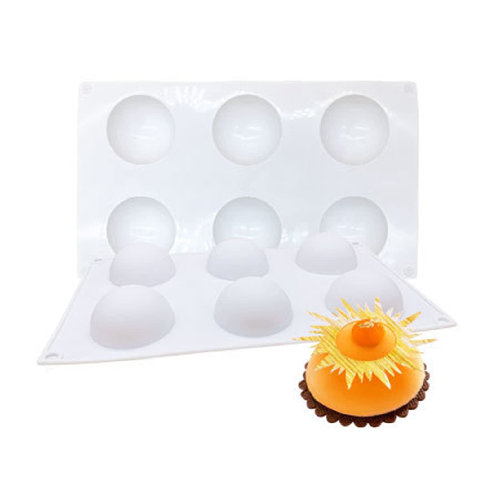Buxuaaaa 6 Trumpets 3D Semicircle Shape Chocolate Mold Craft Plaster Resin Cake Decorating Tools Cake Molds For Baking Silicone