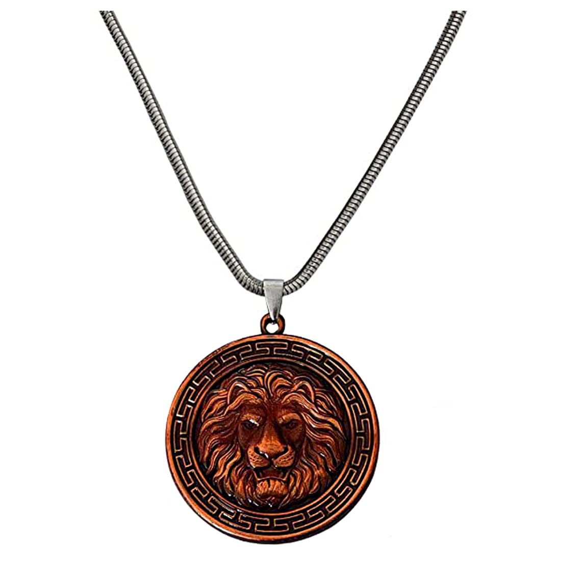 Animal King Lion Head Locket with Snake Chain Pendent for men, women-image-10
