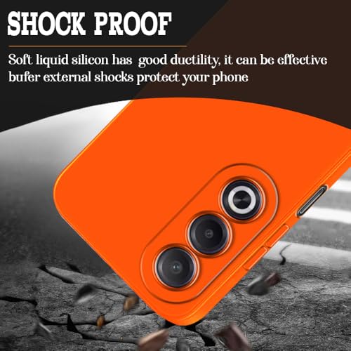 Image of Casotec Back Cover for Oppo A3 Pro 5G / K12x 5G | Full Camera Protection | Premium Liquid Silicon Case | Flexible Bumper Case for Oppo A3 Pro 5G / K12x 5G (Orange)