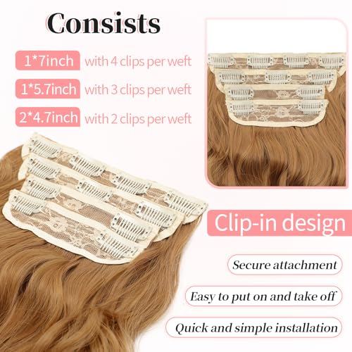Image of KooKaStyle Wavy Thick Clip in Hair Extensions 20 inch Auburn Brown