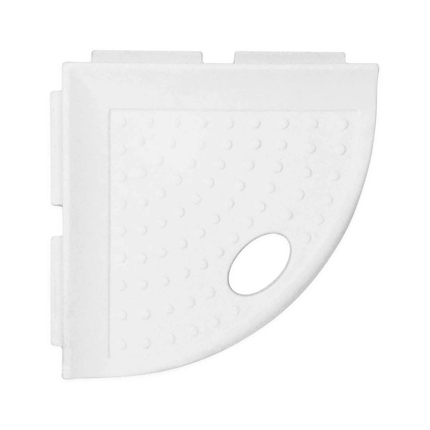 Questech 5" Corner Shower Footrest, Lugged for New Construction, Shaving Shelf for Inside Shower, Bathroom Storage Corner Caddy, Metro Lugged, Bright White Matte