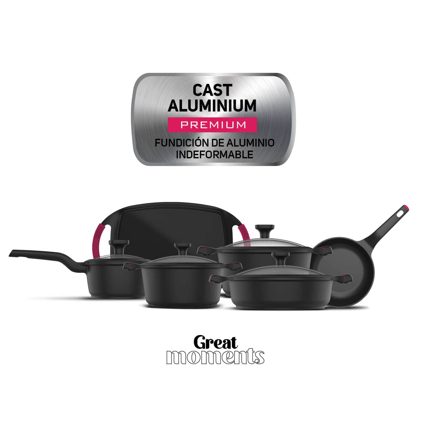 Taurus Great Moments zestaw patelni 20 + 24 – zestaw patelni z odlewu aluminiowego, 20 + 24 cm, ergonomiczny uchwyt, do wszystkich rodzajów kuchenek, powłoka zapobiegająca przywieraniu, nadaje się do
