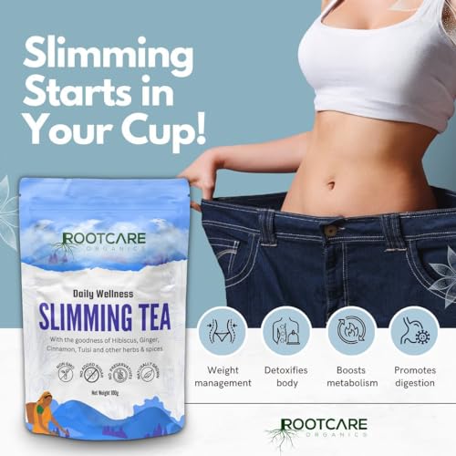 Image of Slimming Tea green tea for weight loss 100g Pack Of 1 Month Hibiscus Ginger & Cinnamon Herbal Blend Natural Detox & Anti-Inflammatory 100% Organic