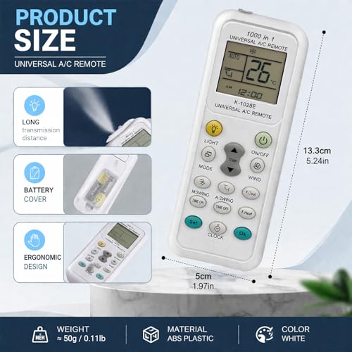 Miniatura 2 de Mando Universal Aire Acondicionado, K-1028e Mando Distancia Are Acondicionado, Compatible Con Hasta 1000 Marcas De Aire Acondicionado