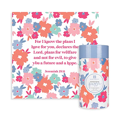 Mary Square For I Know The Plans I Have For You Pink Floral Cardboard Jigsaw Puzzle, 750 Piece #TOP14