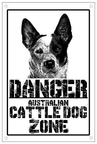 Vintage Danger Australian Cattle Dog Zone Plate Sign Metal Tin Sign 8x6 Inch Retro Home Kitchen Outdoor Garden Wall Decor Cover