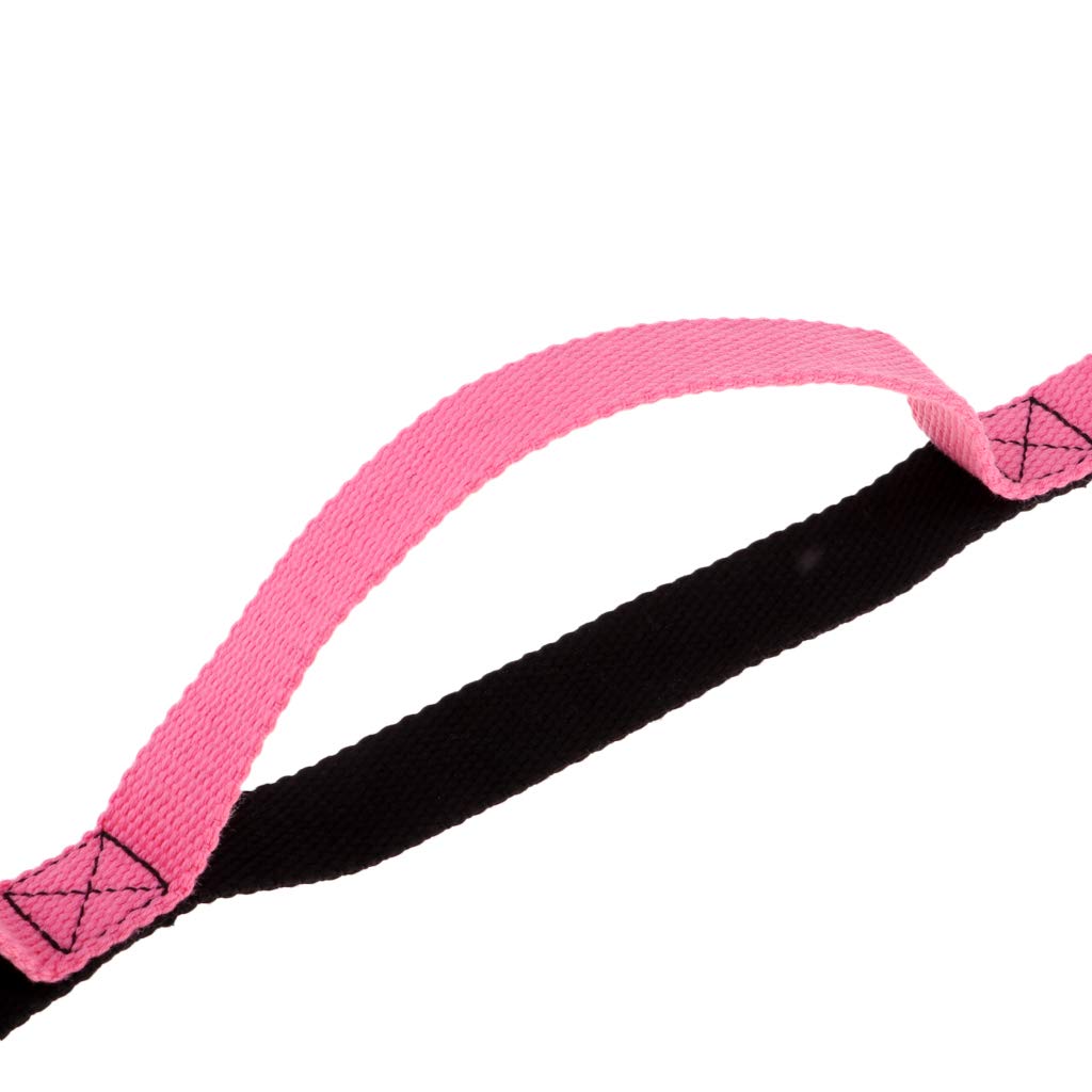 Yogagurt Stretch Yoga Gürtel Band mit Multi Grip Schlaufen Pink und Schwarz