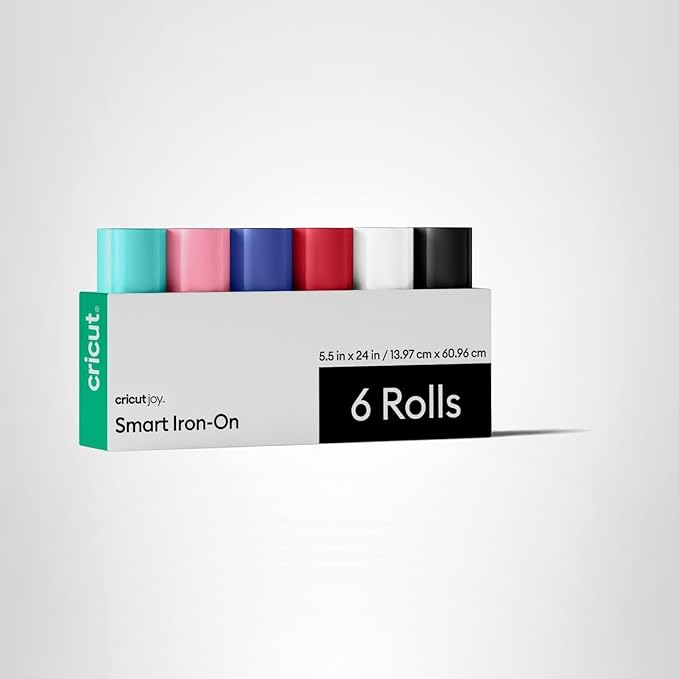 Cricut Smart Iron-On for Joy, Sampler Pack (5.5in x 24in, 6 Sheets) - HTV Heat Transfer Vinyl - Matless Cutting for Long cuts