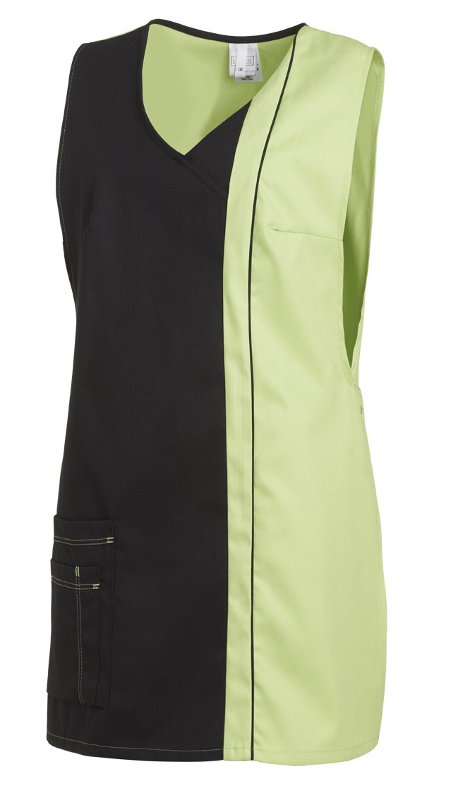 Grembiule con casula da donna II = 42-48 Nero / verde chiaro