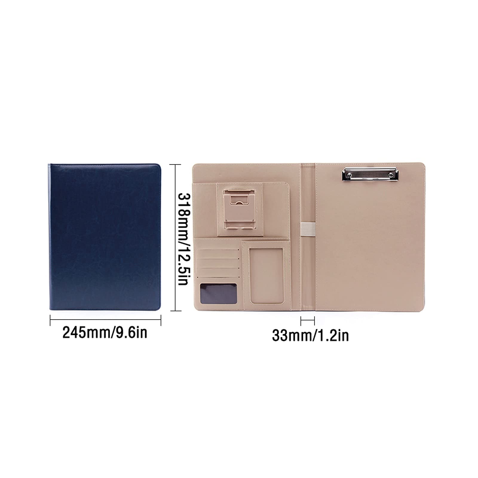 Carpeta Cartella multifunzionale Business Business Pieghevole Cover Appunti Appunti Riunione Scrittura Rapporto Rapporto con supporto penna per ufficio, business-5 pezzi Carpeta expandible