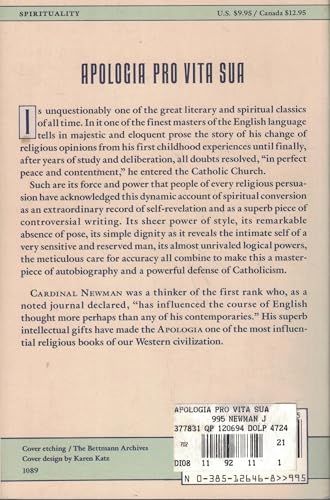 Apologia Pro Vita Sua 0385126468 Book Cover