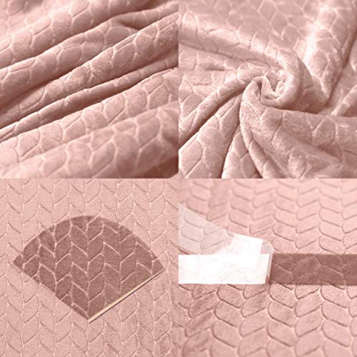 Kingole Double-Layer Reversible Luxury Sherpa Blanket, Timid Pink Throw Size Extra Warm Super Soft Cozy Plush For Couch/Bed Microfiber 580Gsm (50 X 60 Inches) #TOP5