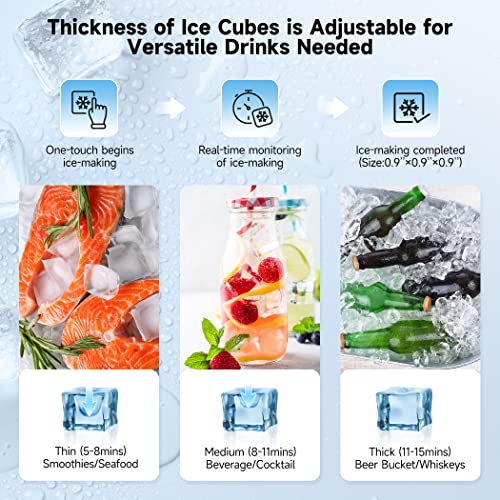 Coolski Commercial Ice Maker Machine 350Lb/24H, 22'' Air Cooled Ice Machine Commercial Clear Cube/Efficient Cooling/Durable Construction, Ideal For Restaurants/Bars/Hotels, Etl Approved #TOP6