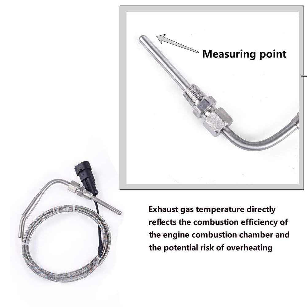 ZHSYMX EGT K Type Thermocouple Exhaust Probe High Temperature Sensors with 1/8” NPT and Connector for Car Gas Temperature Measurement