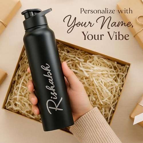 Image of SKI Sprint Stainless Steel Sipper Water Bottle with Laser Print, for School, Office, Gym, Home, Travel | Adults &Teens | 950 ML, Leakproof, Rust free Personalised