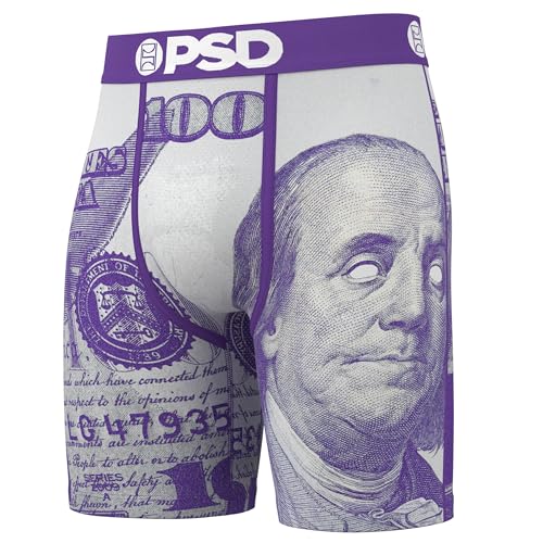 PSD Men's C-Note Purp Boxer Briefs, Multi, XL