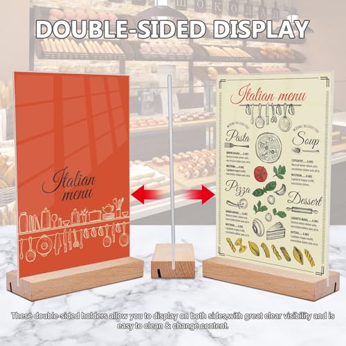 Porte affiche A5 acrylique transparent lot de 6 chevalets pour table et menu - 6